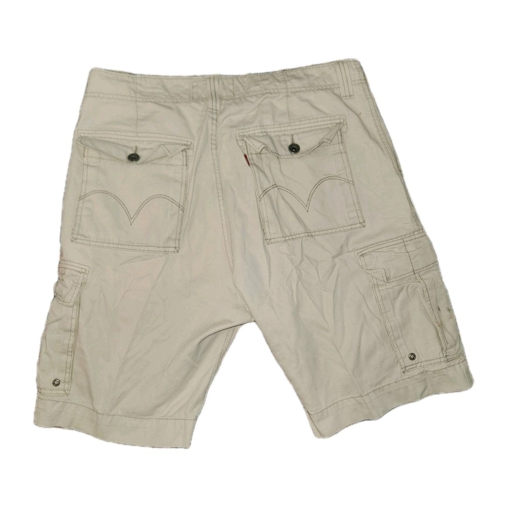 Levis Tan Khaki Cargo Shorts Men's Size 36 Flat Front Thick - Picture 7 of 8